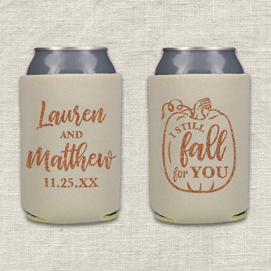 I Still Fall For You Autumn Wedding Koozie