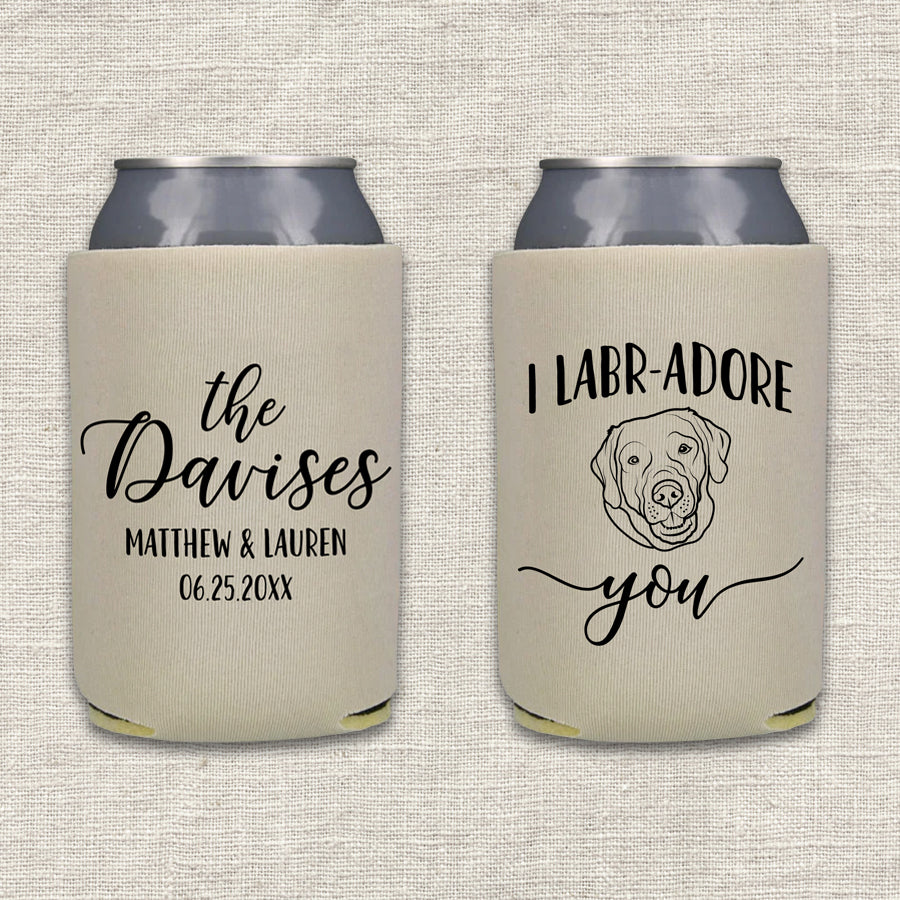 I Labr-ADORE You Dog Wedding Koozie
