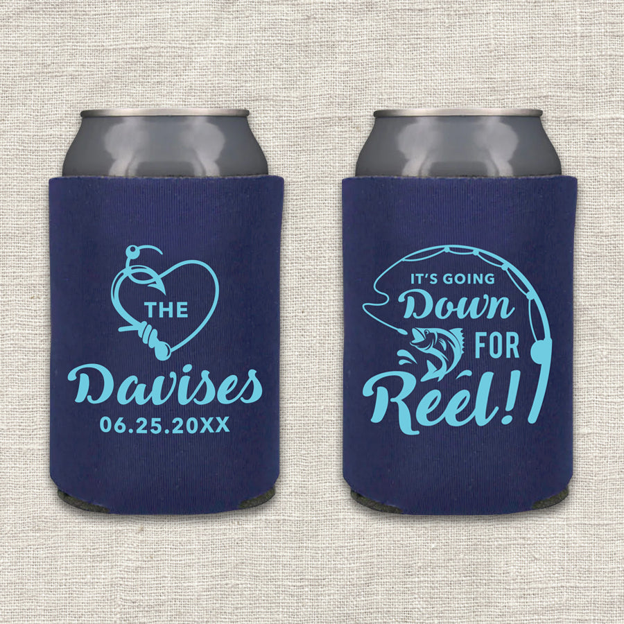 It's Going Down for Reel Fishing Wedding Koozie