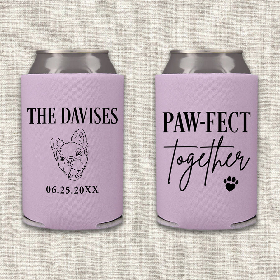 Paw-Fect Together Dog Wedding Koozie