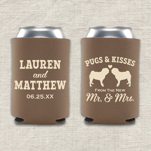 "Pugs and Kisses" Can Cooler