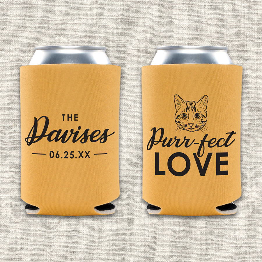 Purr-fect Love Cat Wedding Koozie