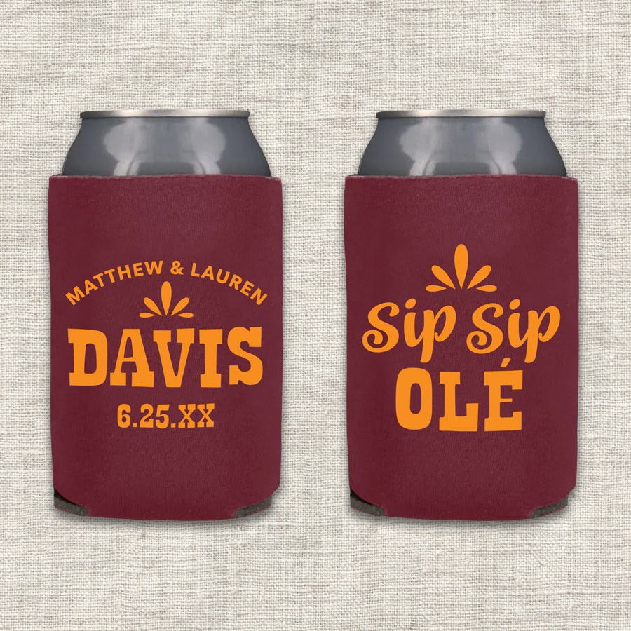 Sip Sip Ole Wedding Koozie