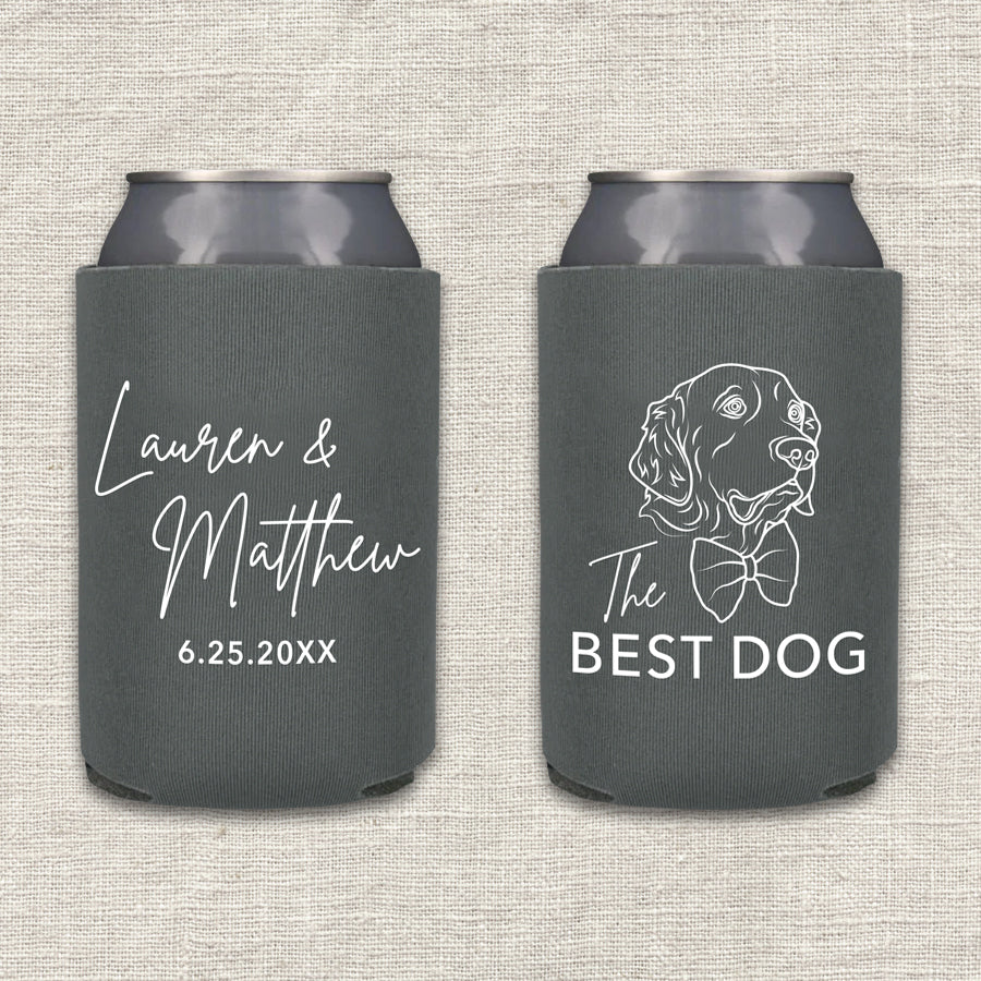 The Best Dog Wedding Koozie