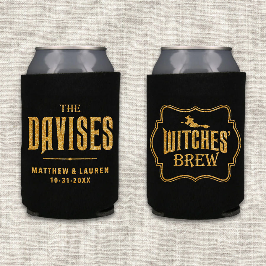 Witches' Brew Halloween Wedding Koozie