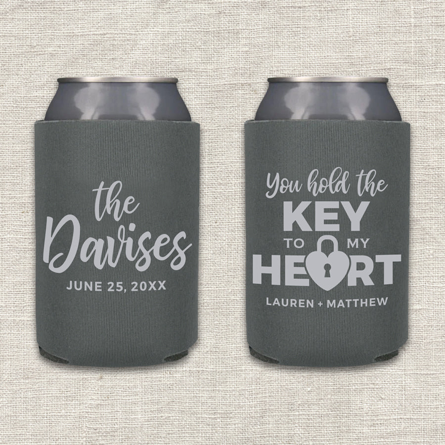 You Hold the Key to My Heart Wedding Koozie