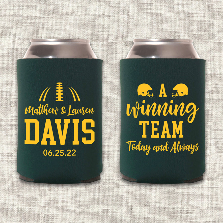 A Winning Team Football Wedding Koozie