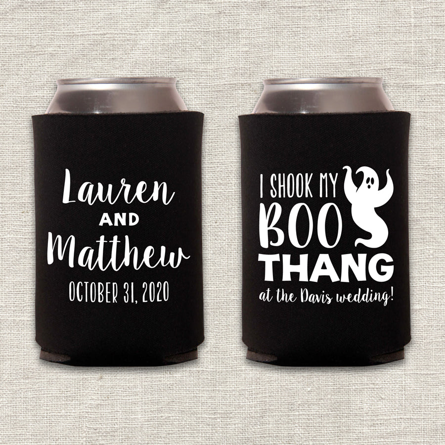 I Shook My Boo Thang Halloween Wedding Koozie