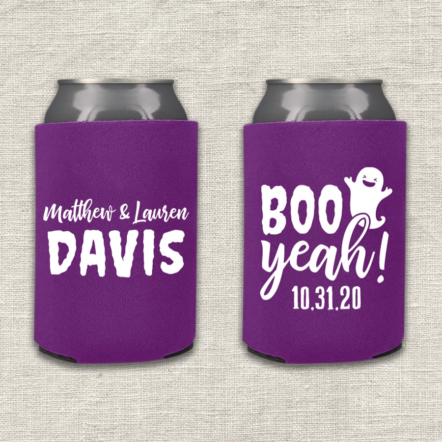 Boo Yeah Ghost Halloween Wedding Koozie