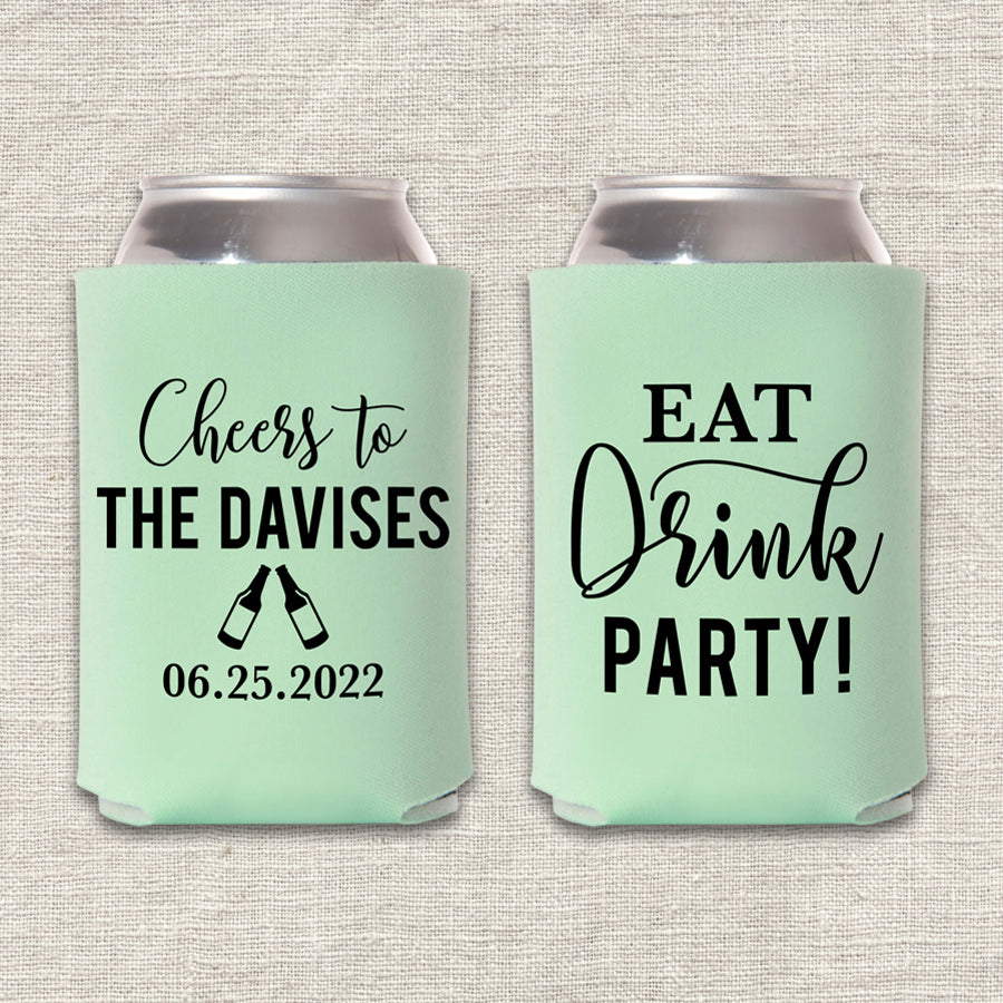 Eat, Drink, Party Wedding Koozie