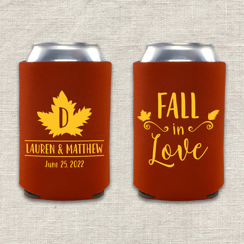 "Fall In Love Leaves" Can Cooler