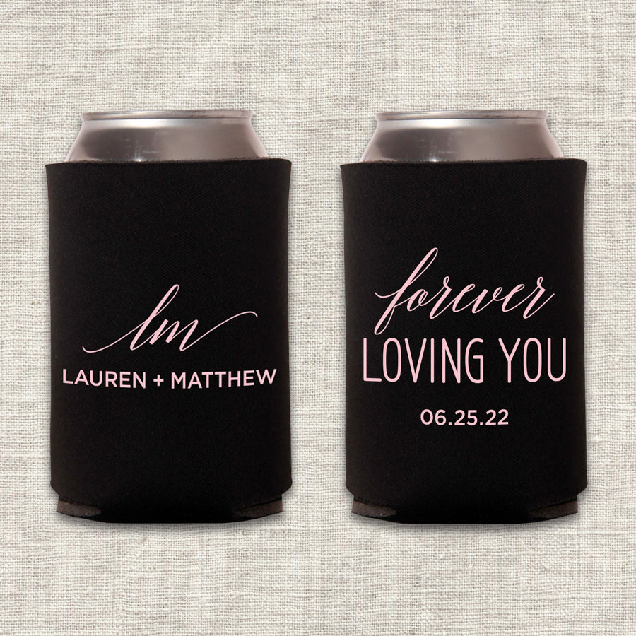 Forever Loving You Wedding Koozie