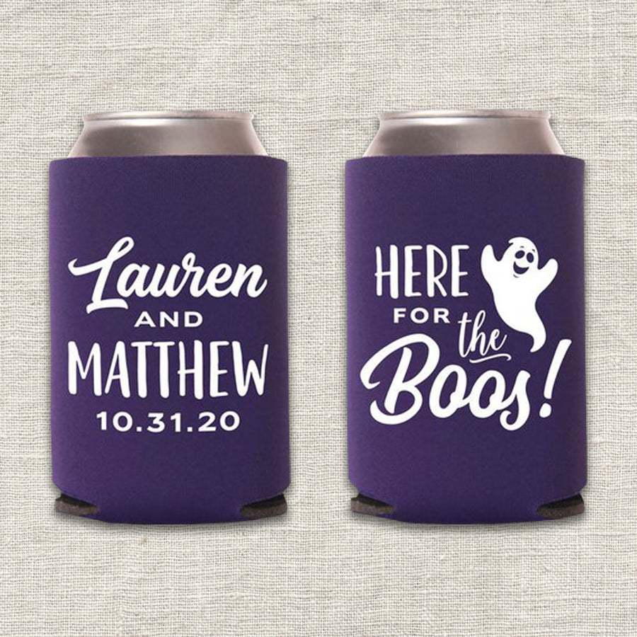 Here for the Boos Halloween Wedding Koozie