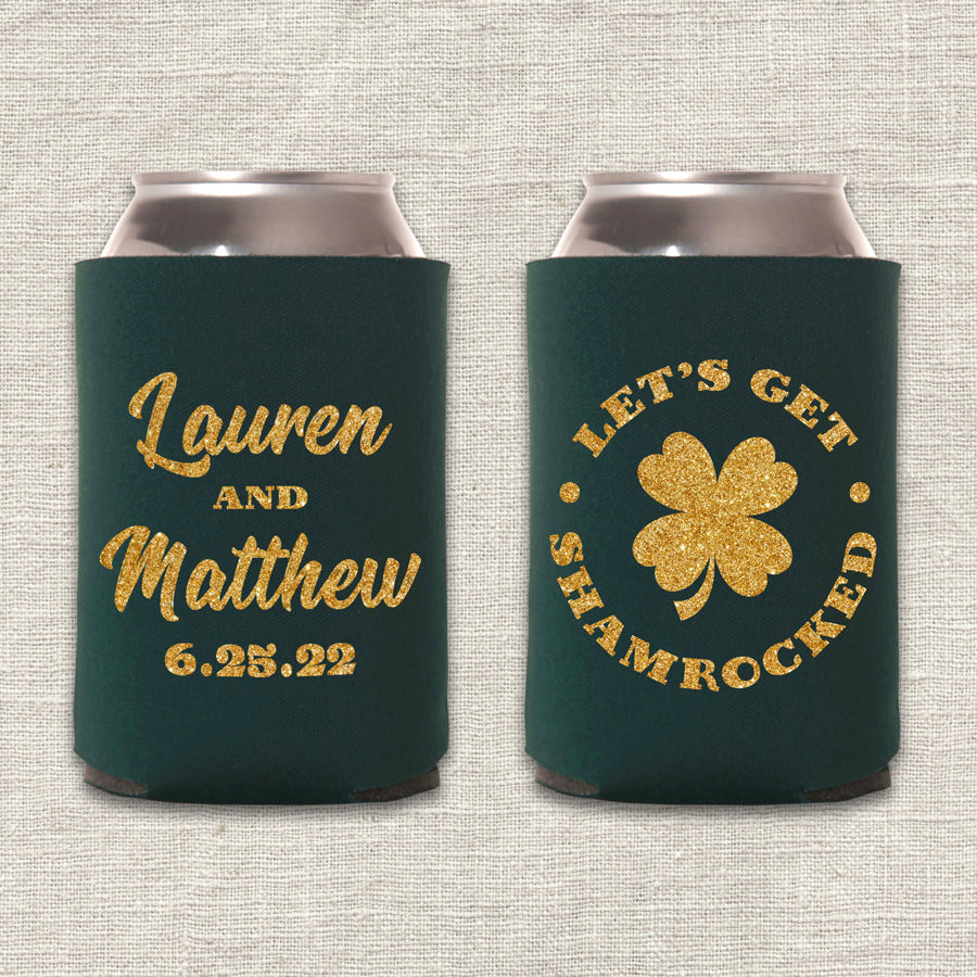 Let's Get Shamrocked St. Patrick's Day Wedding Koozie
