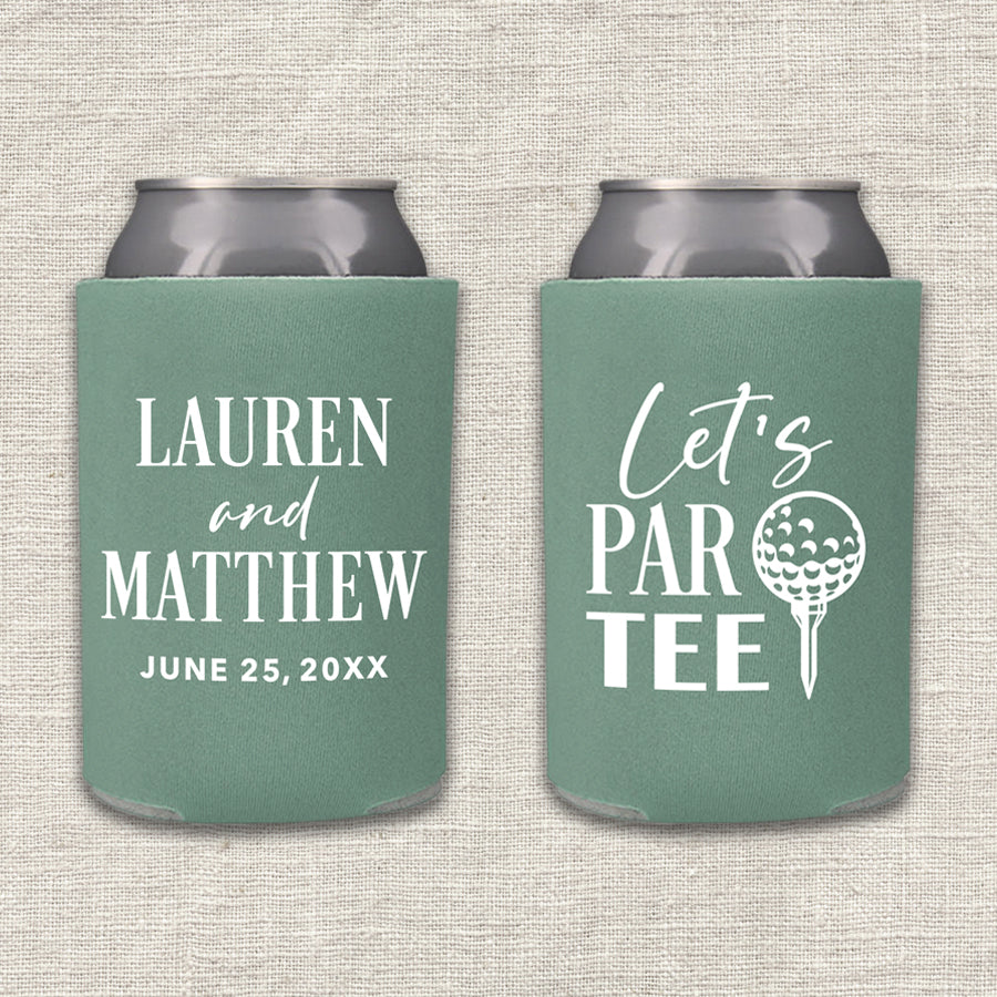 Let's Par Tee Golf Wedding Koozie