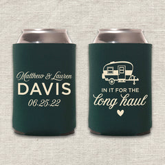In It for the Long Haul Camping Wedding Koozie