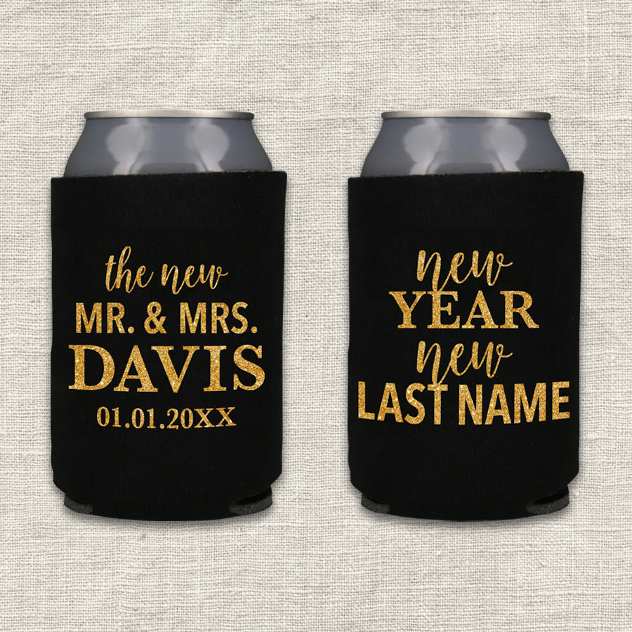 New Year New Last Name Wedding Koozie