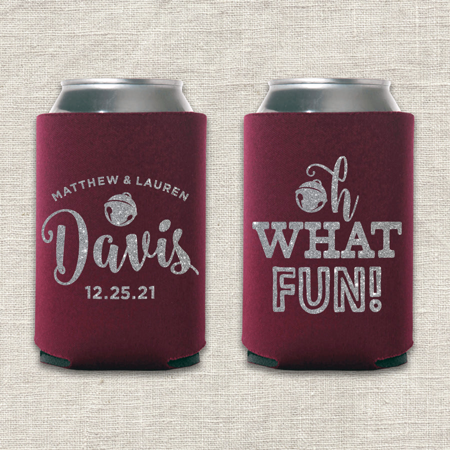 Oh What Fun Christmas Wedding Koozie