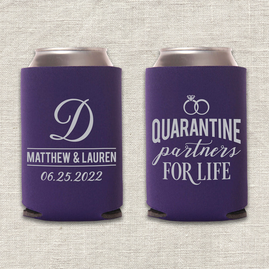 Quarantine Partners for Life COVID-19 Wedding Koozie