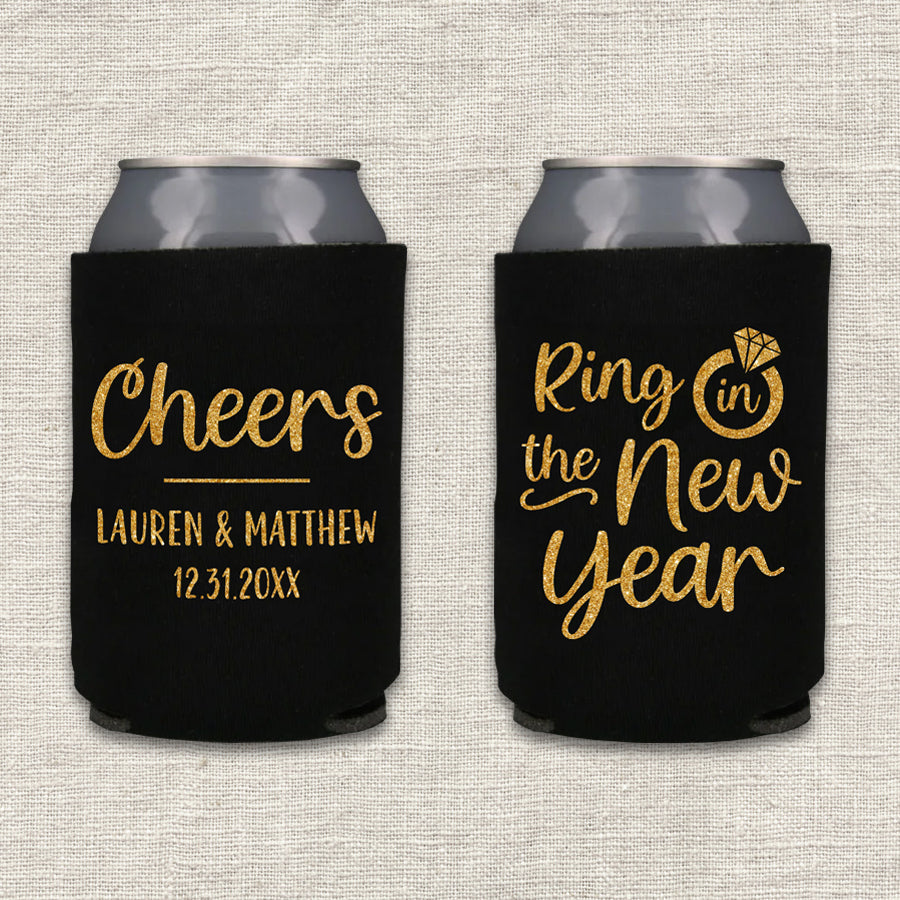 Ring in the New Year Wedding Koozie