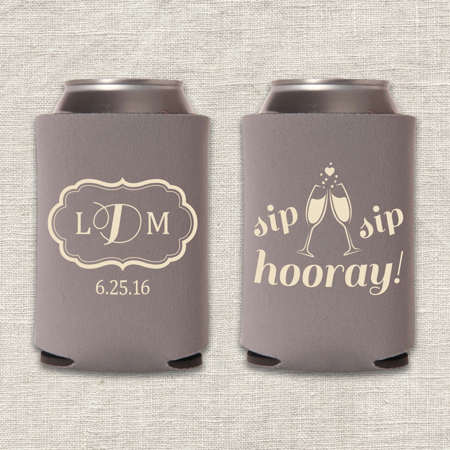 Sip Sip Hooray Wedding Koozies