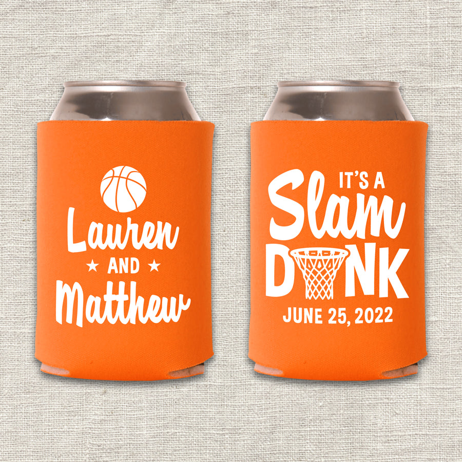 It's A Slam Dunk Basketball Wedding Koozie