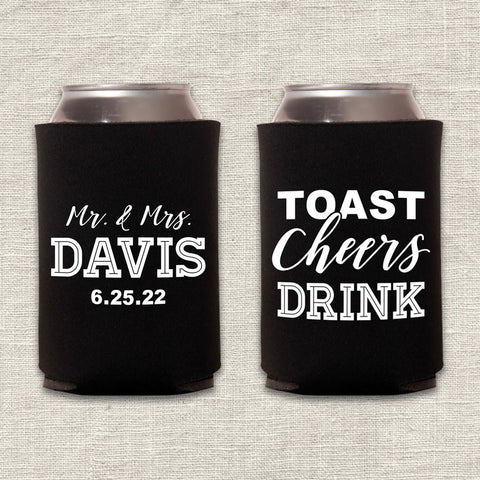 "Toast, Cheers, Drink" Can Cooler