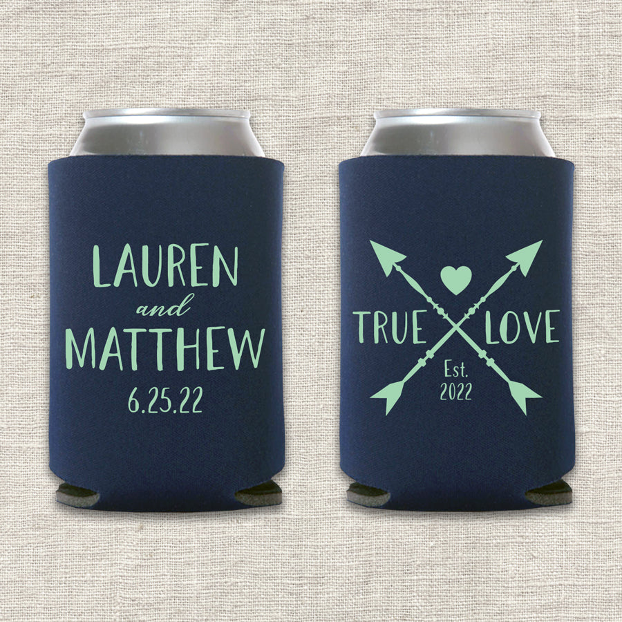 True Love Arrow Wedding Koozie