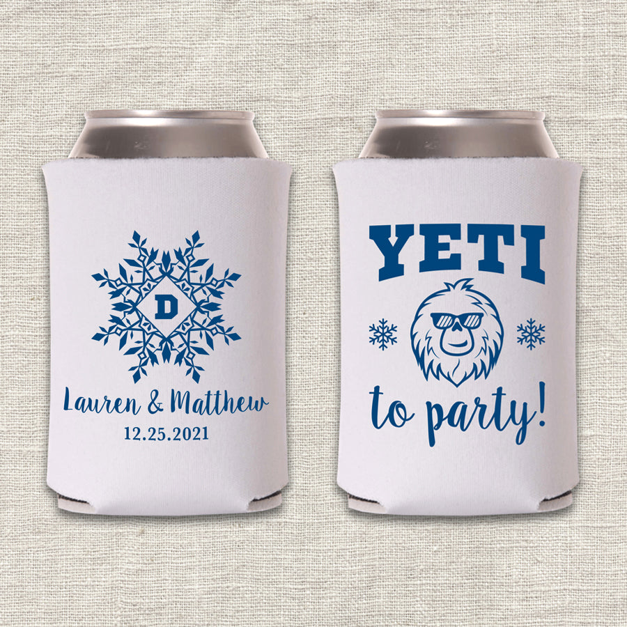 Yeti To Party Winter Wedding Koozie