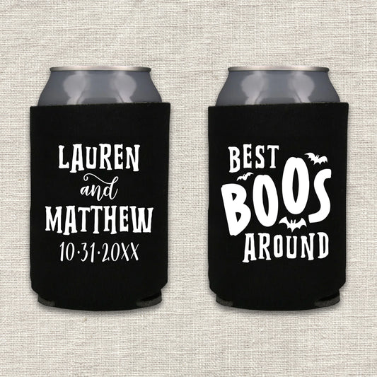 Best Boos Around Halloween Wedding Koozie