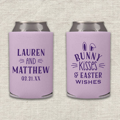 Bunny Kisses and Easter Wishes Wedding Koozie