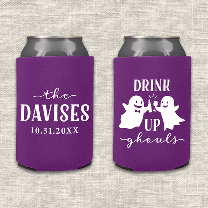 Drink Up Ghouls Halloween Wedding Koozie