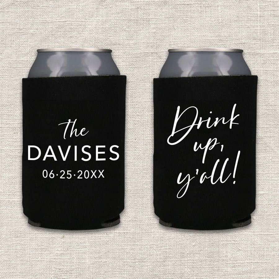Drink Up Y'all Wedding Koozie