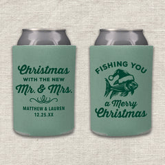 "Fishing You A Merry Christmas" Can Cooler