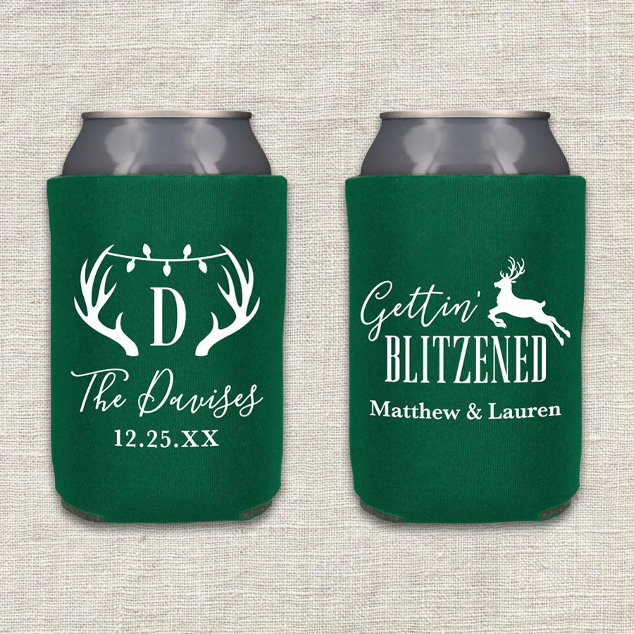 Gettin' Blitzened Christmas Wedding Koozie