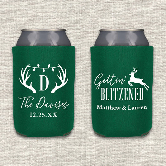Gettin' Blitzened Christmas Wedding Koozie