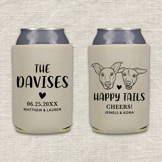 Happy Tails Dog Wedding Koozie