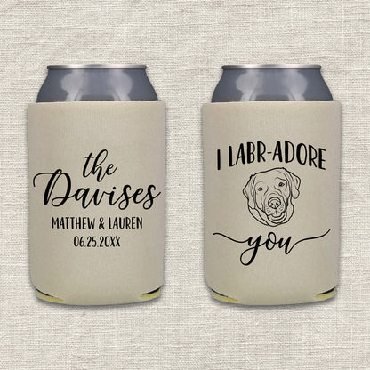 I Labr-ADORE You Dog Wedding Koozie