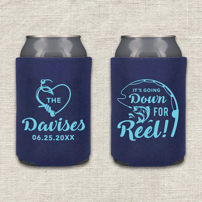 It's Going Down for Reel Fishing Wedding Koozie