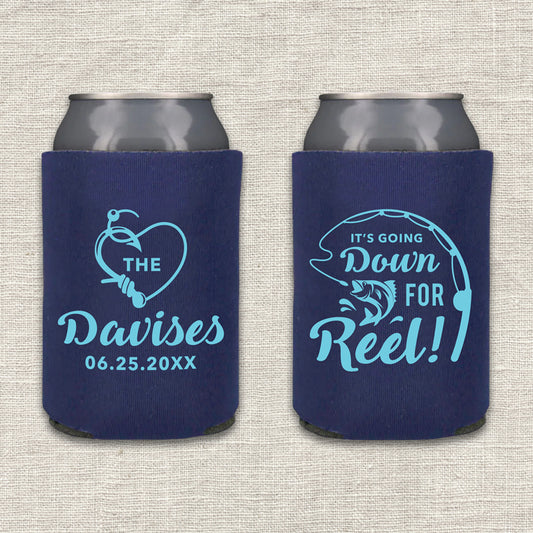 It's Going Down for Reel Fishing Wedding Koozie