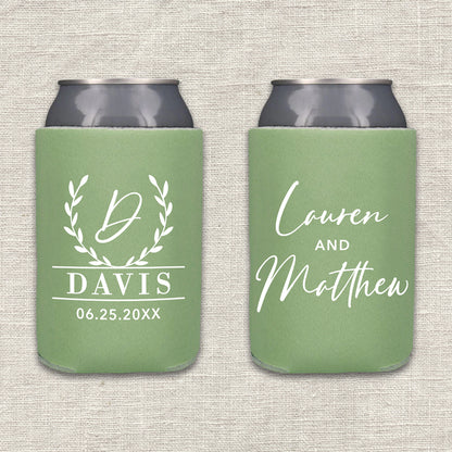 Laurel Wreath Wedding Koozie