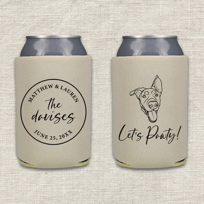 Let's Pawty Dog Wedding Koozie