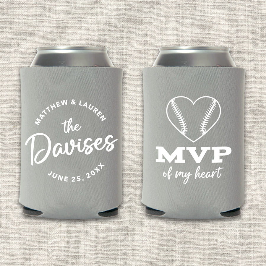 MVP of My Heart Baseball Wedding Koozie