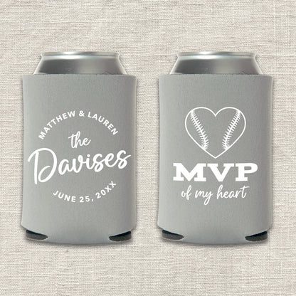 MVP of My Heart Baseball Wedding Koozie