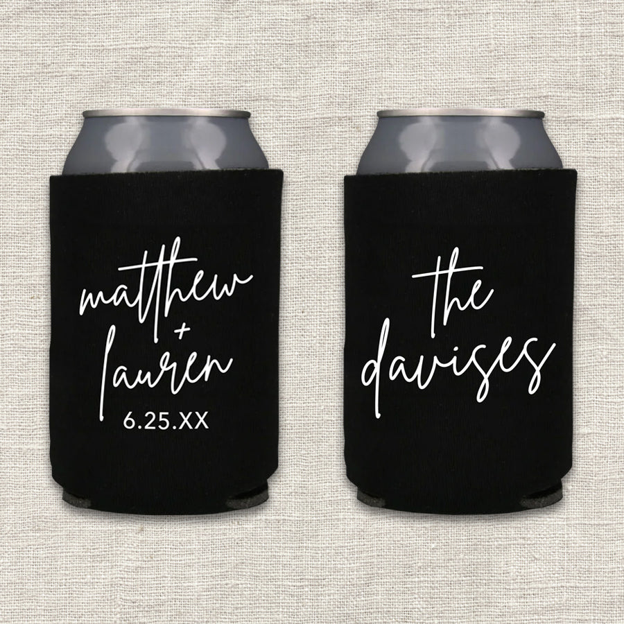 Modern Simplicity Wedding Koozie