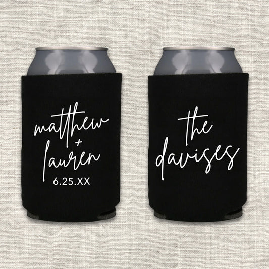 Modern Simplicity Wedding Koozie