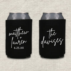 Modern Simplicity Wedding Koozie