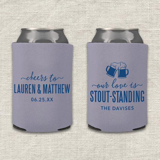 Our Love Is Stout-Standing Beer Wedding Koozie