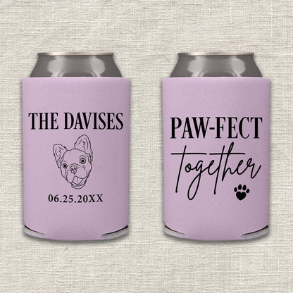 Paw-Fect Together Dog Wedding Koozie