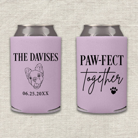 Paw-Fect Together Dog Wedding Koozie